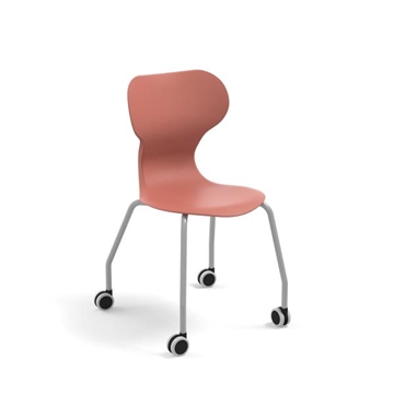 Image de Chaise coque CASTORS rouge H 38 cm